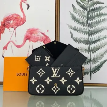 LV M69977 Louis Vuitton M80482 Hra na Felicie Pochette Taška Černá a Béžová