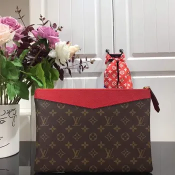 LV M64591 Louis Vuitton Denní Pouch Monogram Plátno Taška M62942 Červená