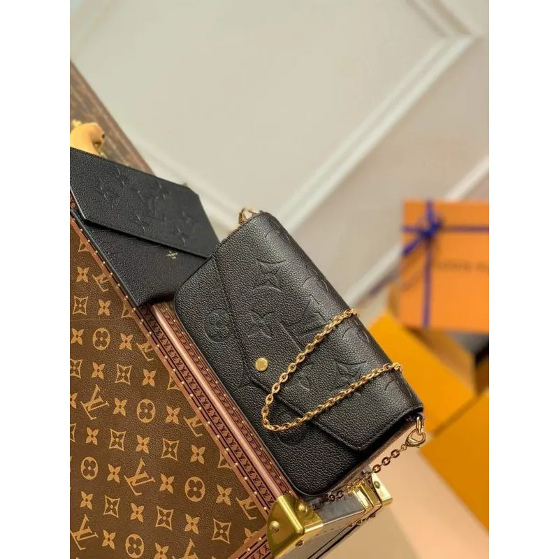 LV M64064 Louis Vuitton Felicie Pochette Monogram Taška M68697 M67856 Černá