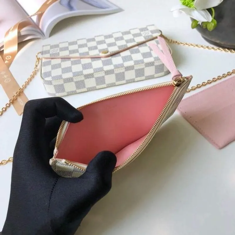 LV M61276 Louis Vuitton Felicie Pochette Taška Damier Azur