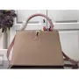 LV M57523 Louis Vuitton Capucines MM Kabelka Šedá Růžová