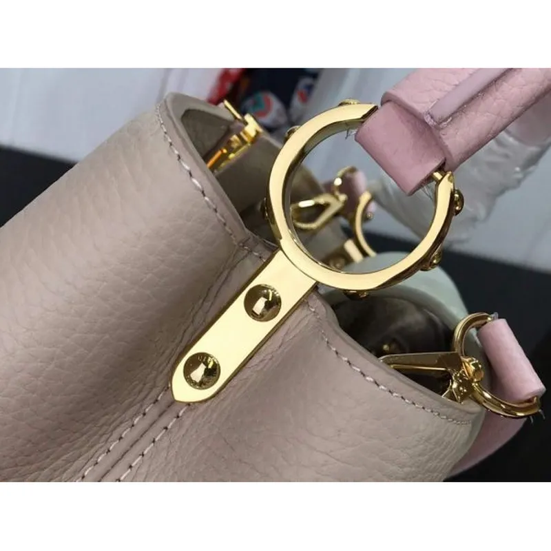 LV M57523 Louis Vuitton Capucines MM Kabelka Šedá Růžová