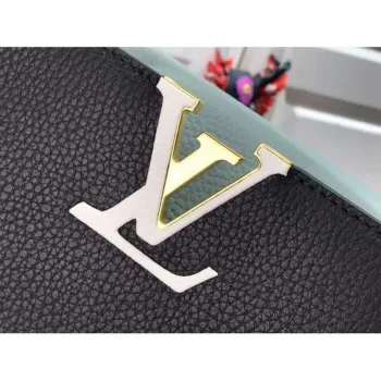 LV M57523 Louis Vuitton Capucines MM Kabelka Černá Modrá