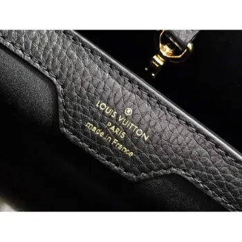 LV M57523 Louis Vuitton Capucines MM Kabelka Černá Modrá