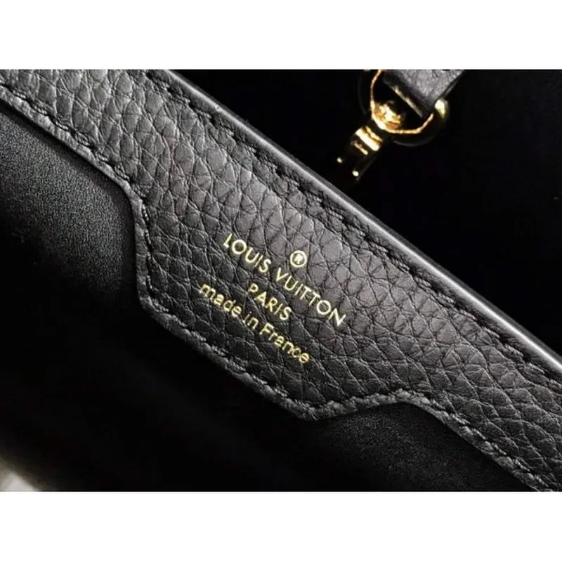 LV M57523 Louis Vuitton Capucines MM Kabelka Černá Modrá