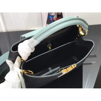 LV M57523 Louis Vuitton Capucines MM Kabelka Černá Modrá