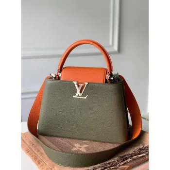 LV M57523 Louis Vuitton Capucines MM Taška Zelená