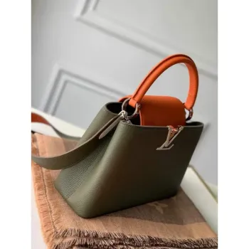 LV M57523 Louis Vuitton Capucines MM Taška Zelená