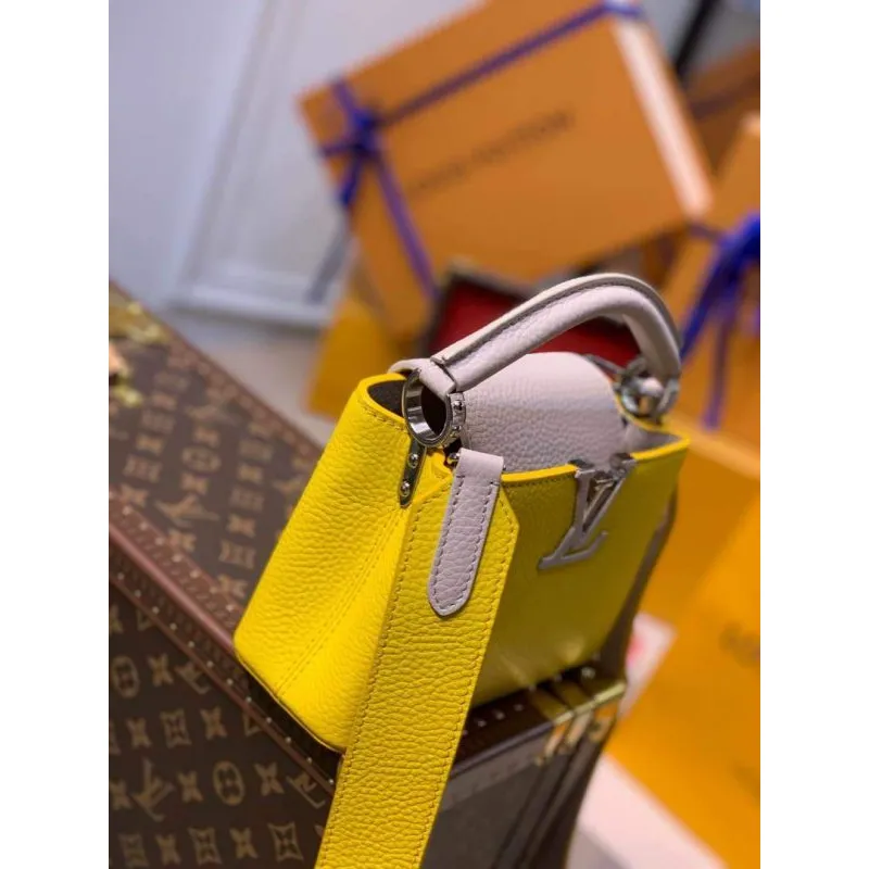 LV M57521 Louis Vuitton Capucines Mini M57520 Taška Žlutá Béžová