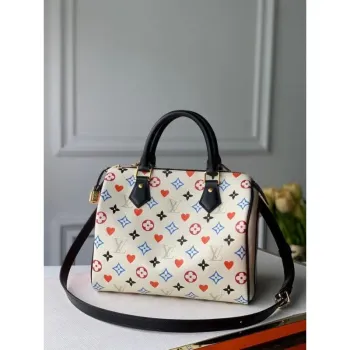 LV M57466 Louis Vuitton GAME ON Speedy Bandouliere 25 Taška Bílá