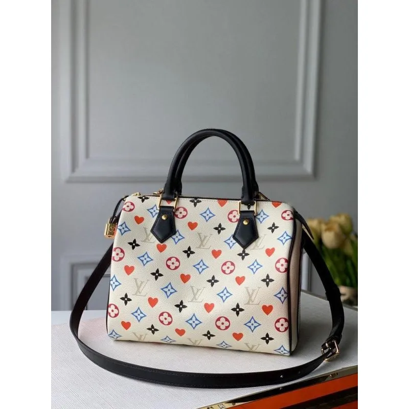 LV M57466 Louis Vuitton GAME ON Speedy Bandouliere 25 Taška Bílá