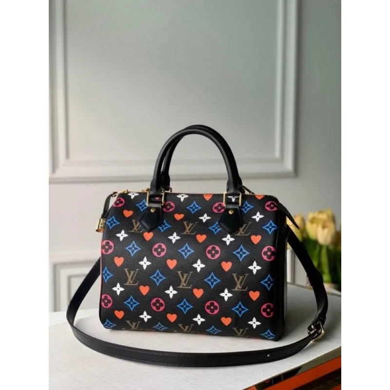LV M57466 Louis Vuitton GAME ON Speedy Bandouliere 25 Taška Černá