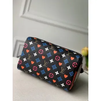 LV M57466 Louis Vuitton GAME ON Speedy Bandouliere 25 Taška Černá