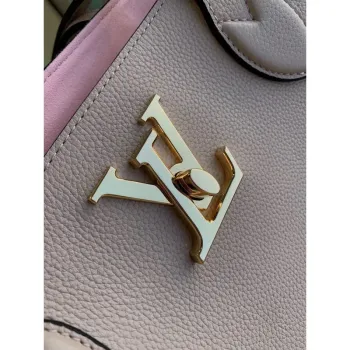 LV M57346 Louis Vuitton Lockme Shopper M57347 Taška z jemné telecí kůže Greige