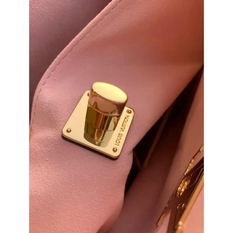 LV M57346 Louis Vuitton Lockme Shopper M57347 Taška z jemné telecí kůže Greige
