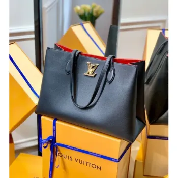 LV M57345 Louis Vuitton M57346 Lockme Shopper M57347 Taška z jemné telecí kůže černá