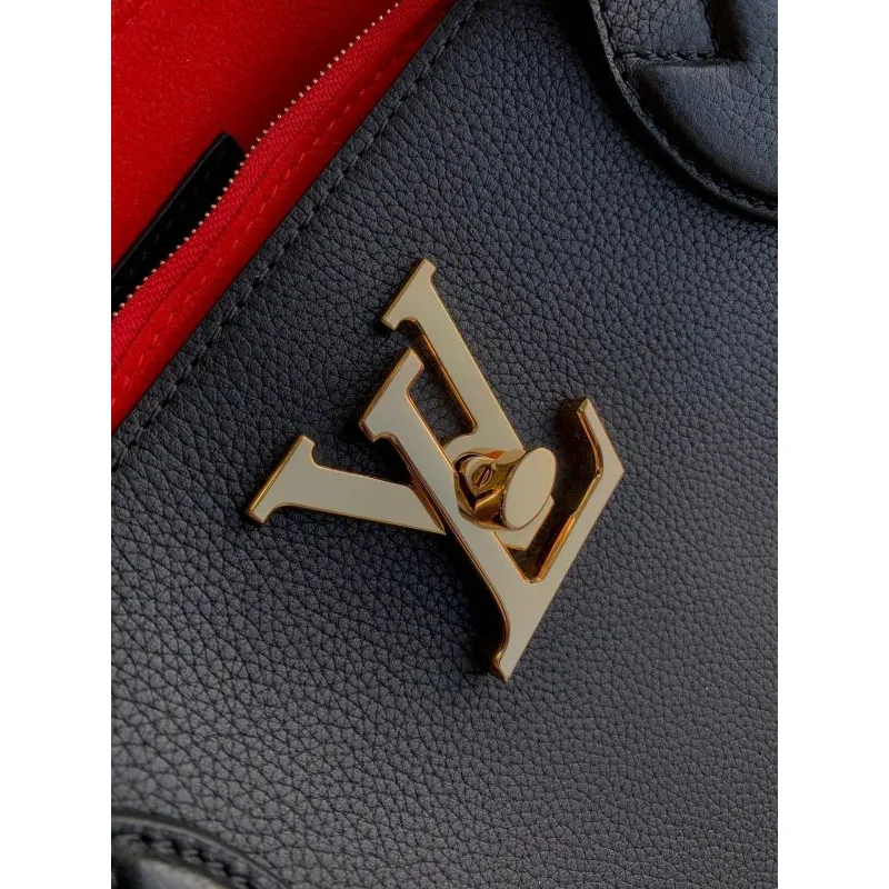LV M57345 Louis Vuitton M57346 Lockme Shopper M57347 Taška z jemné telecí kůže černá