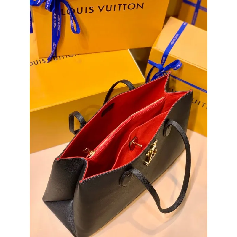 LV M57345 Louis Vuitton M57346 Lockme Shopper M57347 Taška z jemné telecí kůže černá