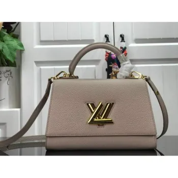 LV M57214 Louis Vuitton Twist jedna rukojeť PM Taurillon kůže béžová