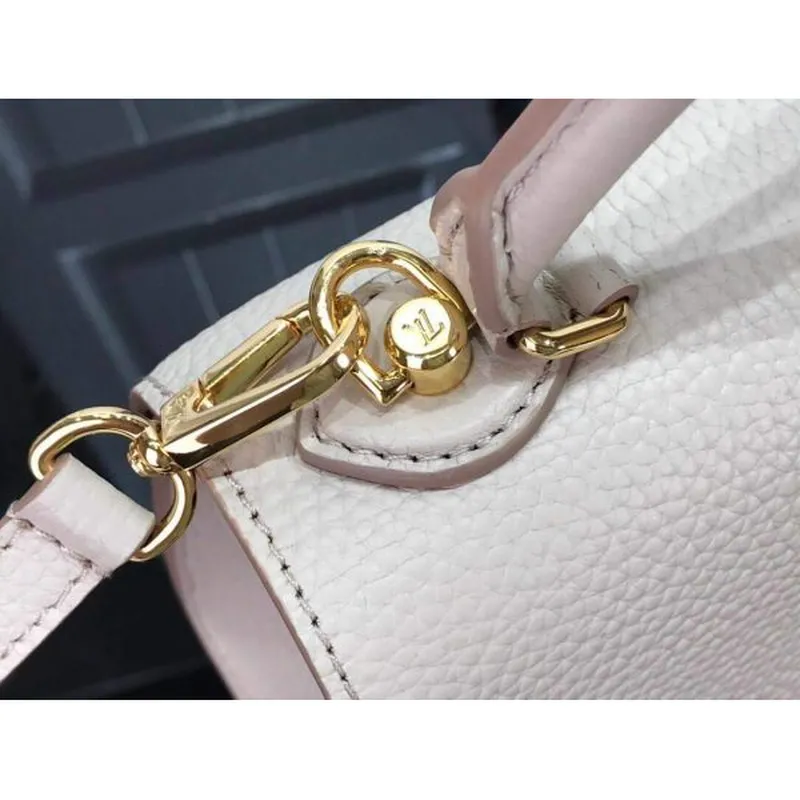 LV M57214 Louis Vuitton Twist jedna rukojeť PM Taurillon kůže béžová