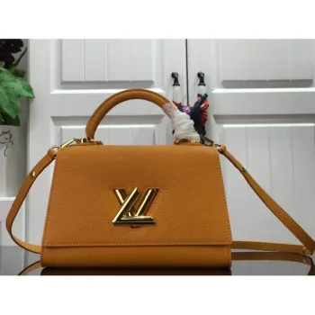 LV M57136 Louis Vuitton Twist jedna rukojeť PM M57093 Taurillon kůže šafrán
