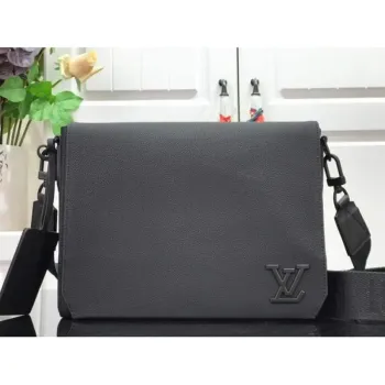 LV M57080 Taška přes rameno Louis Vuitton Černá zrnitá telecí kůže