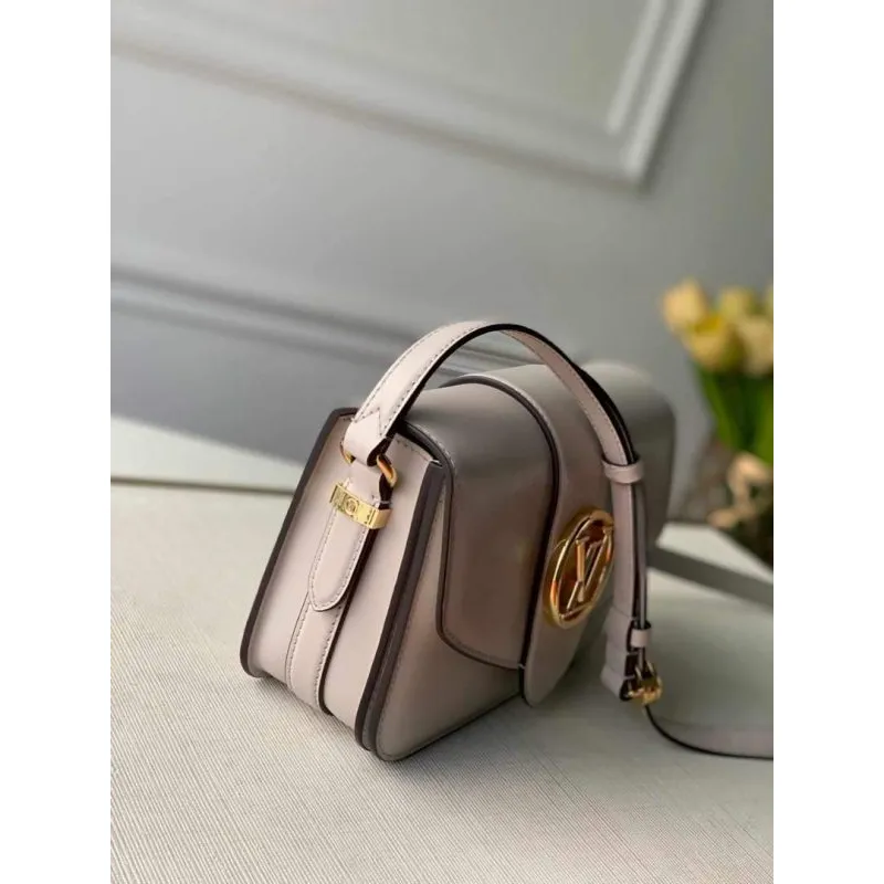 LV M55950 Louis Vuitton Pont 9 Taška z vysoce kvalitní kůže Krémová