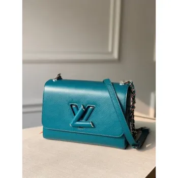 LV M55320 Louis Vuitton Twist MM ramenní taška Epi M50282 modrá