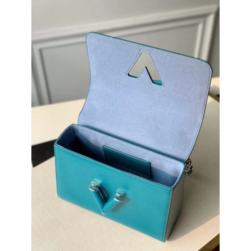 LV M55320 Louis Vuitton Twist MM ramenní taška Epi M50282 modrá