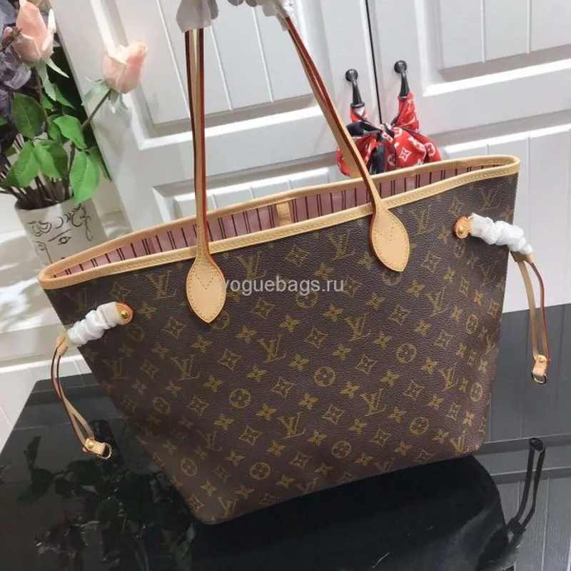LV M50366 Louis Vuitton Neverfull MM Monogram M41178 Taška Růžová