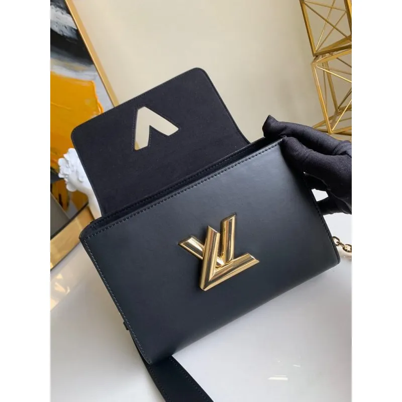 LV M50282 Louis Vuitton M57517 Twist MM ramenní taška Epi černá