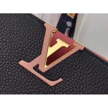 LV M48865 Louis Vuitton Capucines MM Kabelka Černá Červená