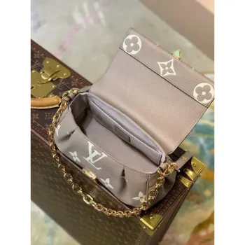 LV M45836 Louis Vuitton M45859  Oblíbená Monogram Empreinte kůže M45813 Šedá Krémová