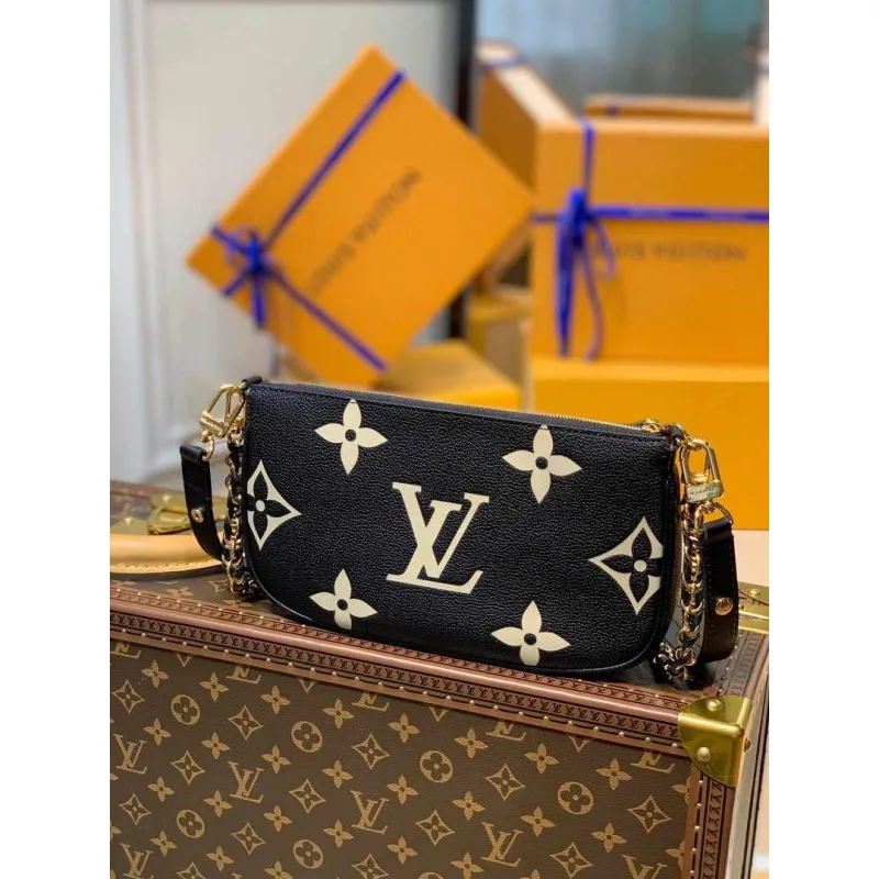 LV M45777 Louis Vuitton M80447 M80399 Multi Pochette Accessoires Taška Černá a Krémová