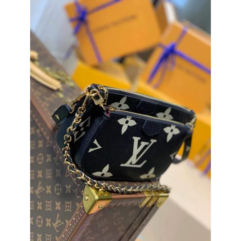 LV M45777 Louis Vuitton M80447 M80399 Multi Pochette Accessoires Taška Černá a Krémová
