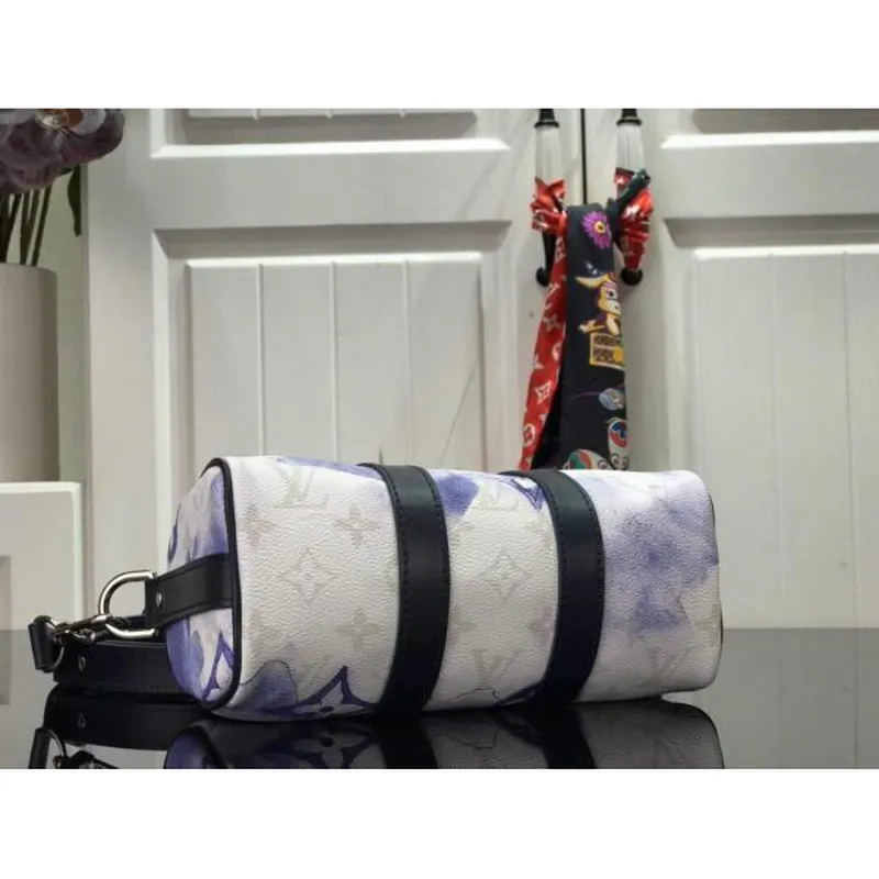 LV M45761 Louis Vuitton Keepall XS Akvarelová modrá