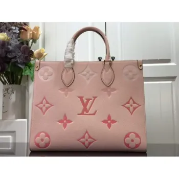 LV M45717 Louis Vuitton Onthego MM Kabelka Krémová/Safránová