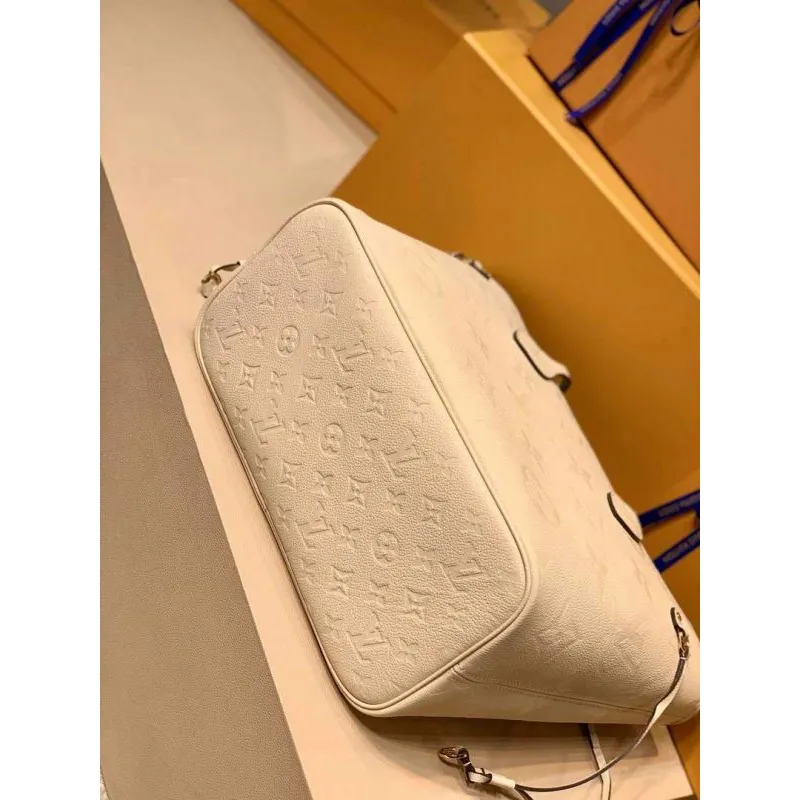 LV M45684 Louis Vuitton Neverfull MM M45686 Taška z embosované hovězí kůže