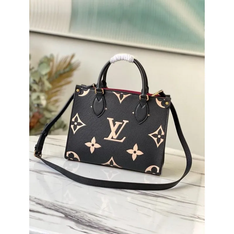 LV M45659 Louis Vuitton M45654 Onthego Pm Tote Bag Černá