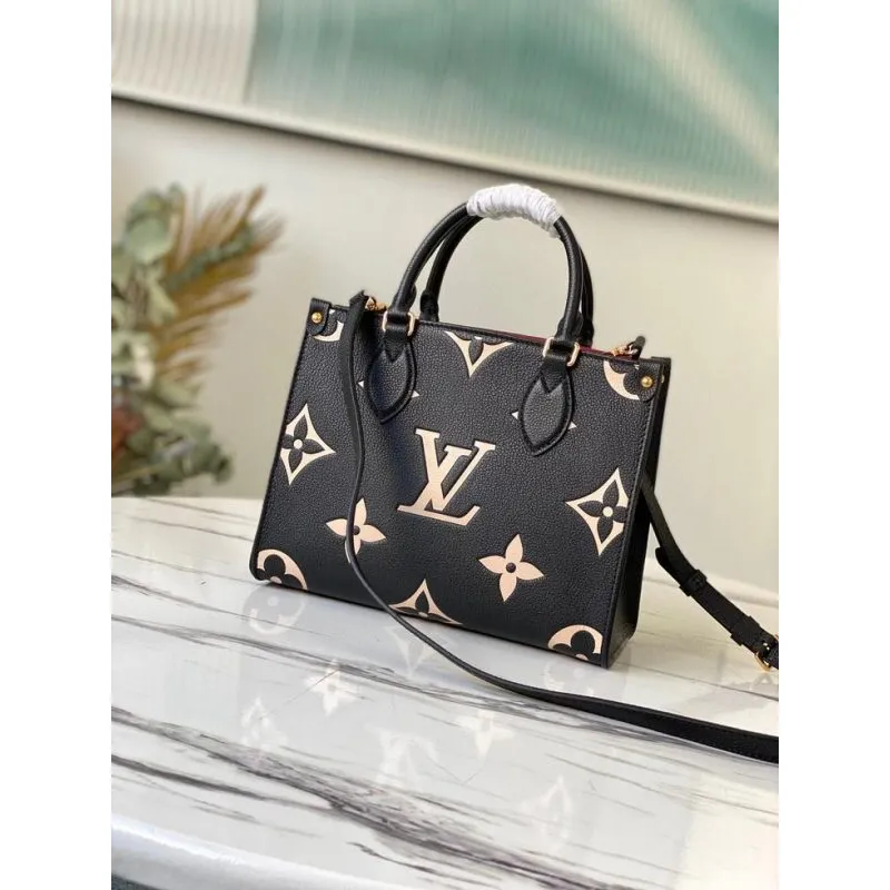 LV M45659 Louis Vuitton M45654 Onthego Pm Tote Bag Černá