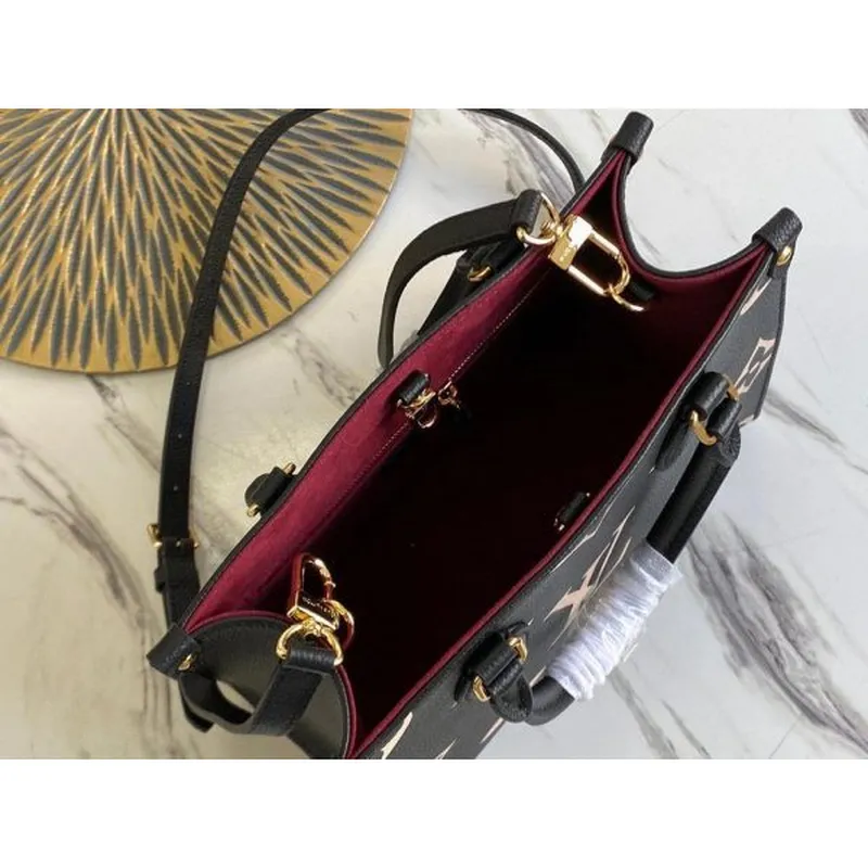 LV M45659 Louis Vuitton M45654 Onthego Pm Tote Bag Černá