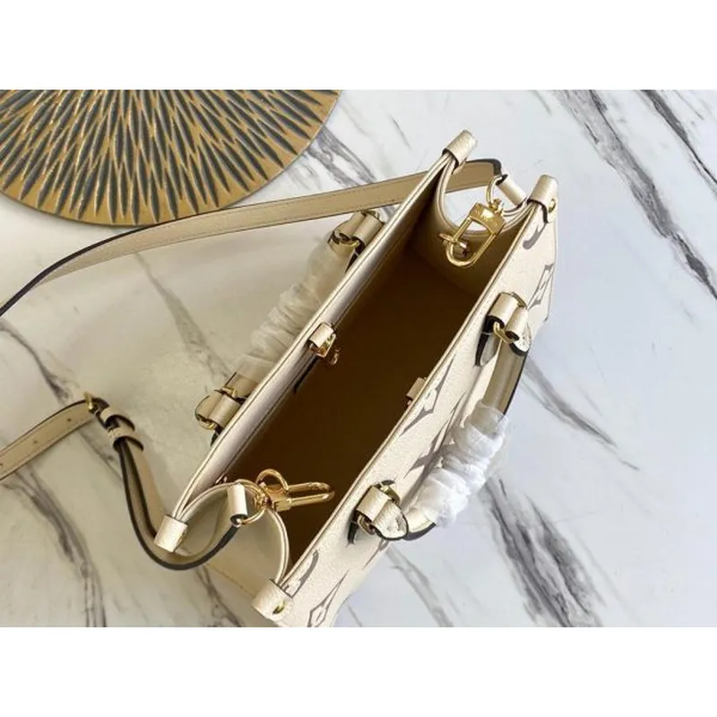 LV M45654 Louis Vuitton Onthego Pm Tote M45659 Taška Krémová