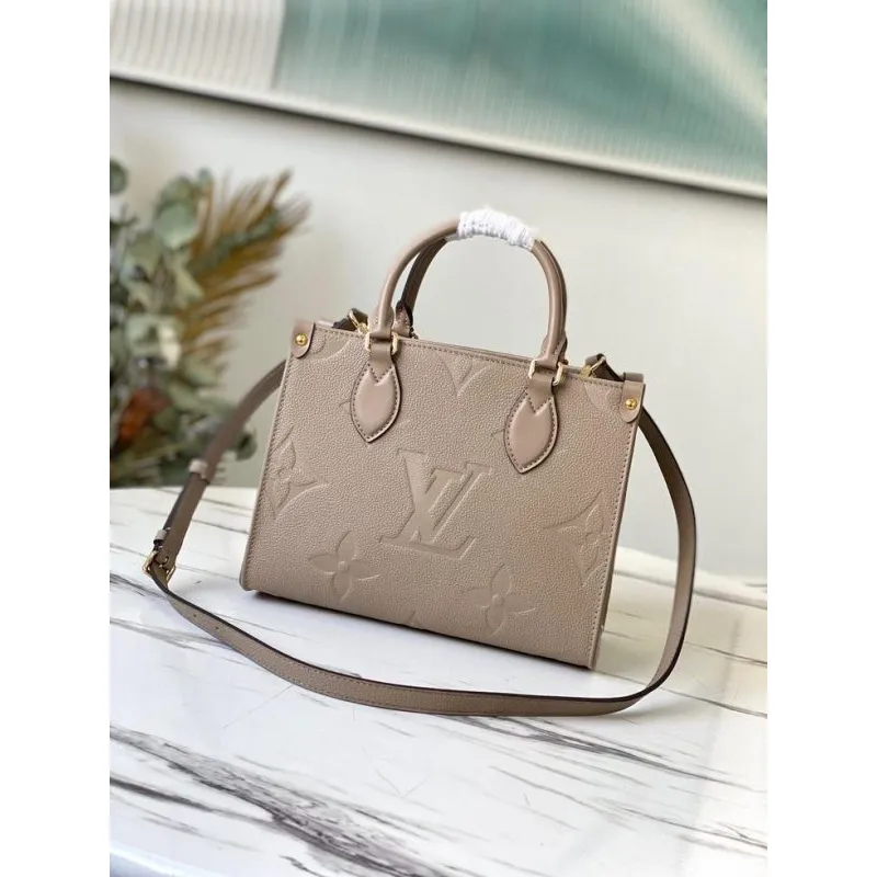 LV M45653 Louis Vuitton Onthego Pm Tote M45660 Taška Béžová a Šedá
