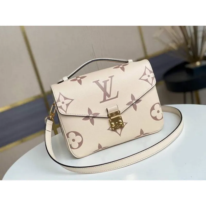 LV M45596 Louis Vuitton M45773 Pochette Metis Taška Krémová a Růžová