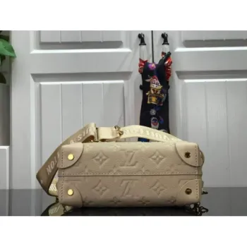 LV M45394 Louis Vuitton Petite Malle Souple Taška M45393 Kůže Krémová