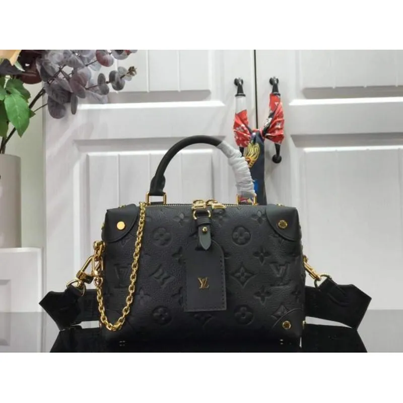 LV M45393 Louis Vuitton Petite Malle Souple Taška M45394 Kůže Černá