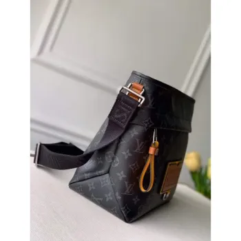 LV M45217 Louis Vuitton Gaston Labels Besace Zippee Střední messenger taška Černá