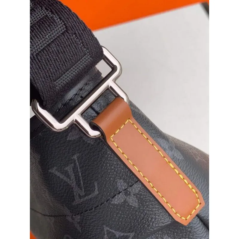 LV M45217 Louis Vuitton Gaston Labels Besace Zippee Střední messenger taška Černá