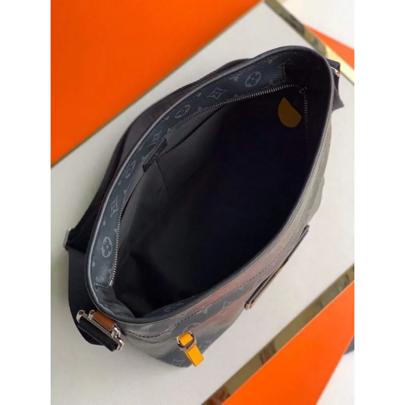 LV M45217 Louis Vuitton Gaston Labels Besace Zippee Střední messenger taška Černá