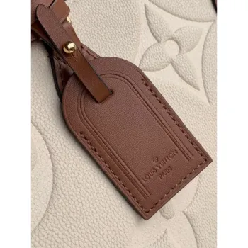 LV M45040 Louis Vuitton Onthego Giant Monogram Kožená střední taška krémová